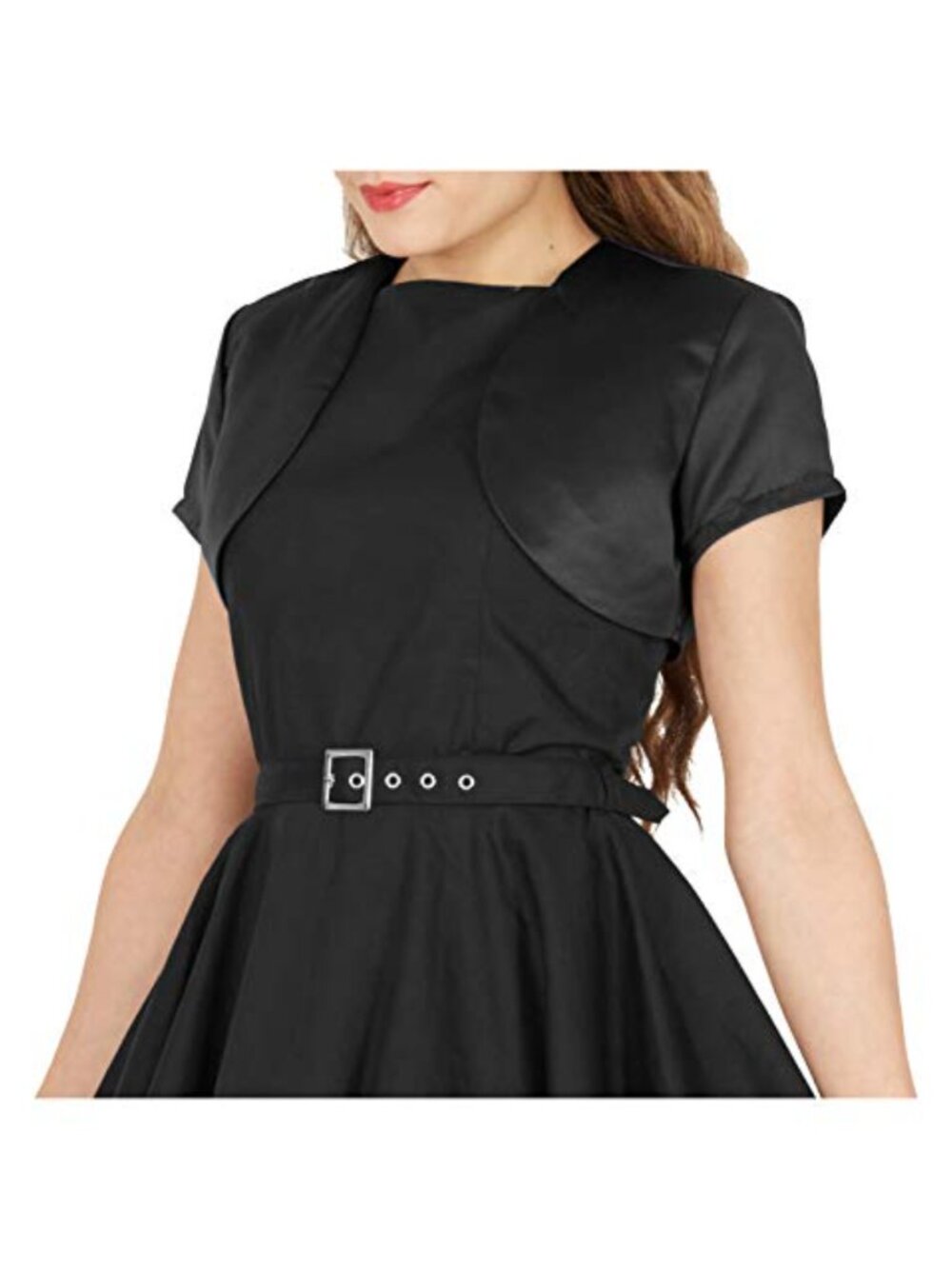 Satin Short Sleeve Open Front Bolero Shrug Formal Wedding Layer